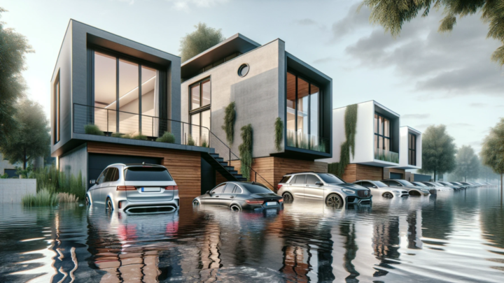 Auto mit Wasserschaden durch Überflutung und Hochwasser