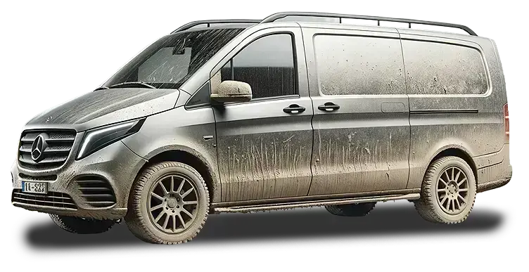 Mercedes-Benz V-Klasse verschmutzt und zerkratzt